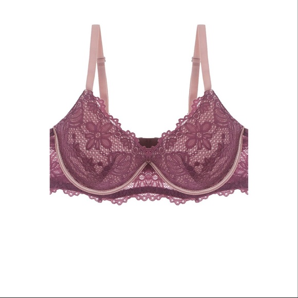 GioVanni Di Rocco Other - Damson Lingerie Two Tone Floral Lace Push Up Bra
